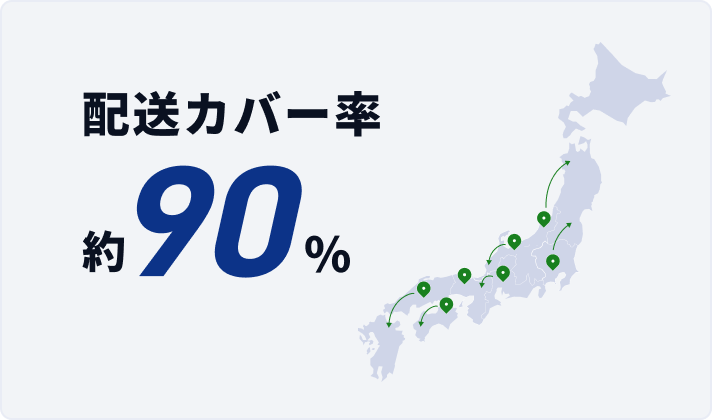 配送カバー率約90%